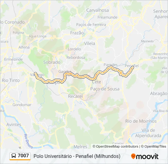 7007 Bus Line Map