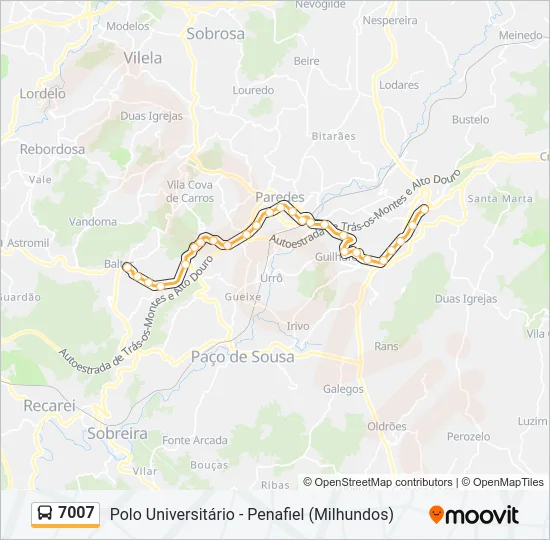 7007 Bus Line Map