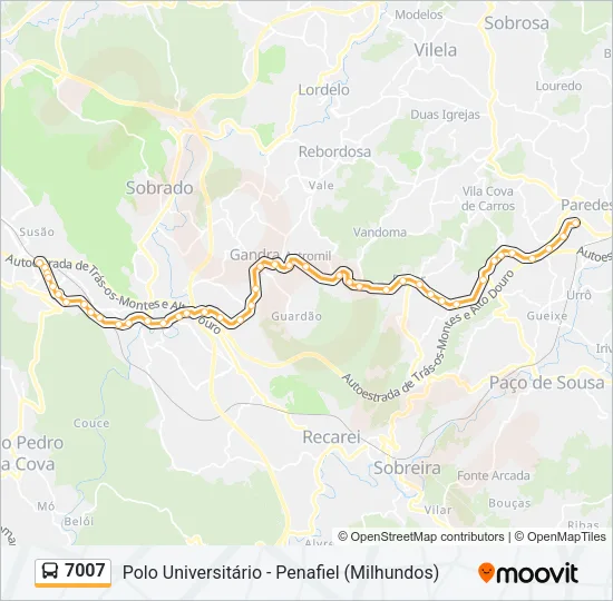 7007 Bus Line Map