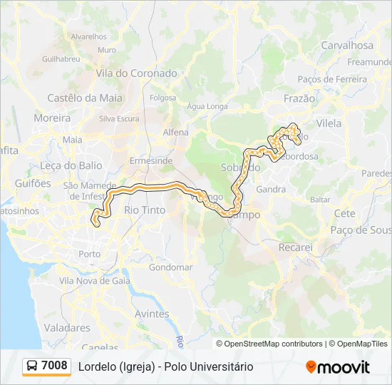 7008 Bus Line Map