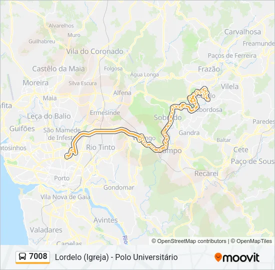 7008 Bus Line Map