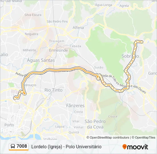 7008 Bus Line Map