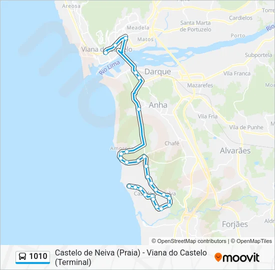1010 Bus Line Map
