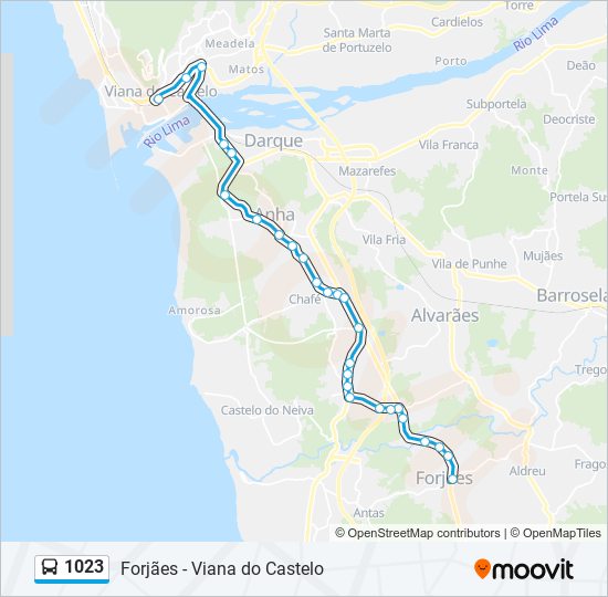 1023 bus Line Map