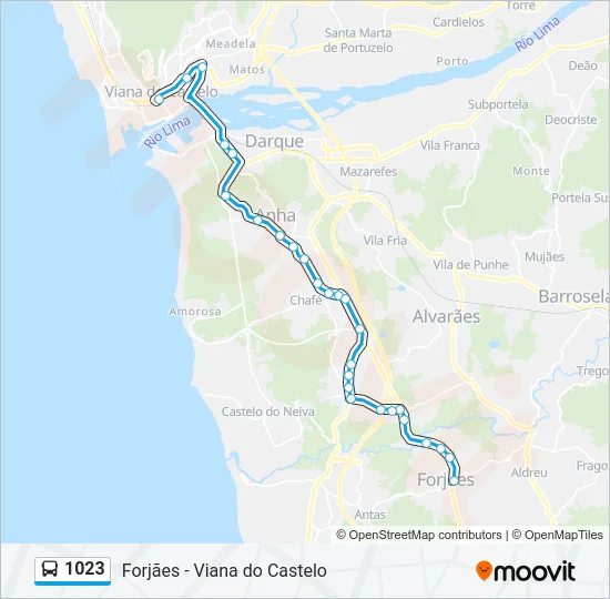 1023 Bus Line Map