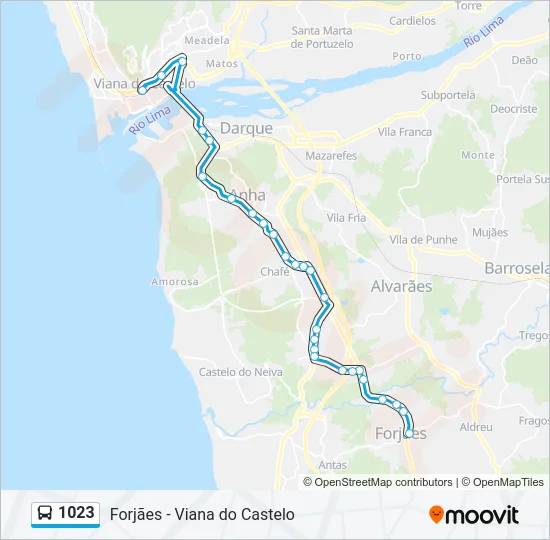 1023 Bus Line Map