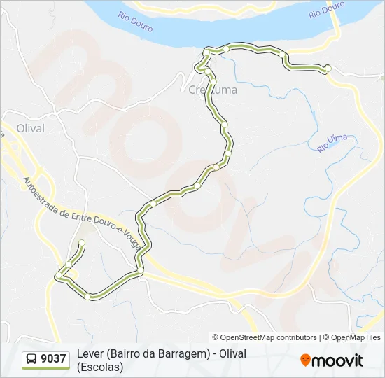 9037 Bus Line Map