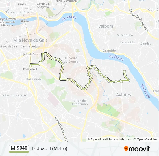 9040 Bus Line Map