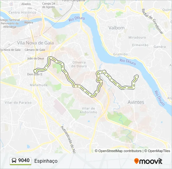 9040 Bus Line Map