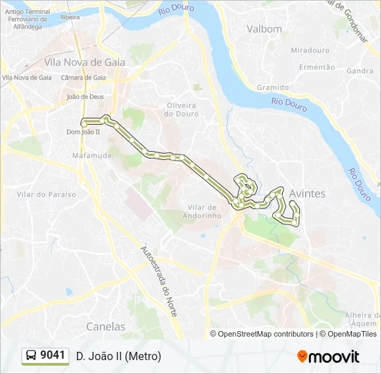 9041 Bus Line Map