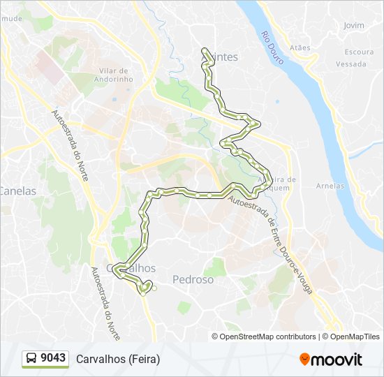 9043 bus Line Map