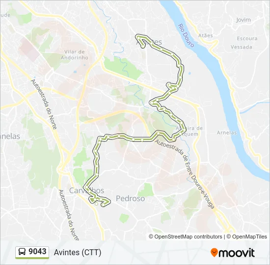 9043 Bus Line Map