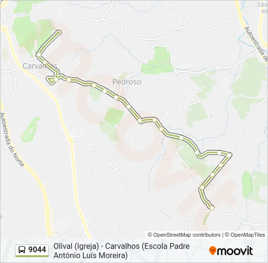 9044 Bus Line Map
