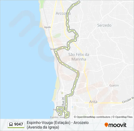 9047 Bus Line Map