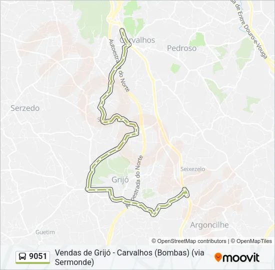 9051 Bus Line Map