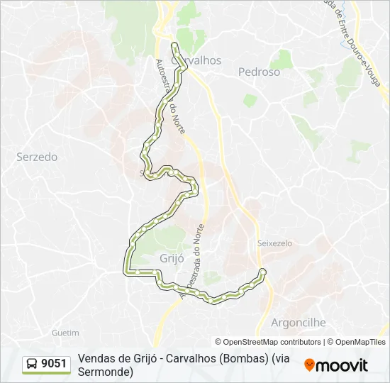 9051 Bus Line Map