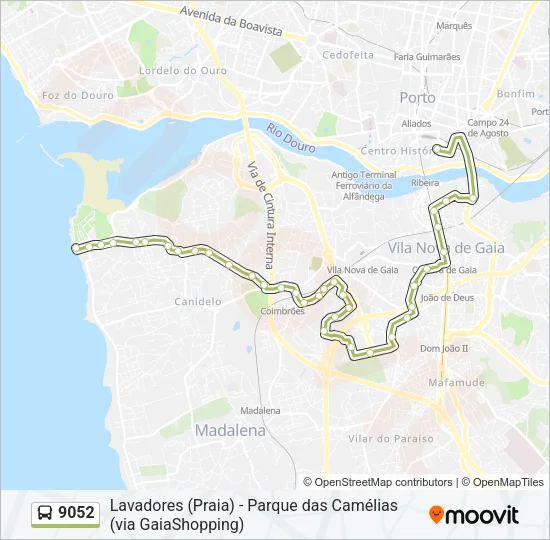 9052 Bus Line Map