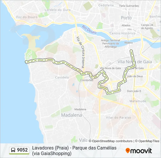 9052 Bus Line Map