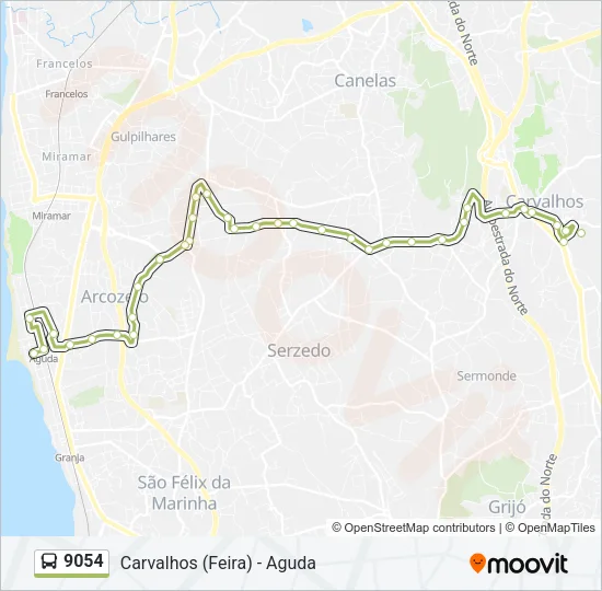 9054 Bus Line Map