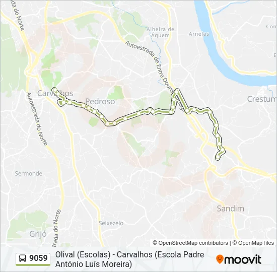 9059 Bus Line Map