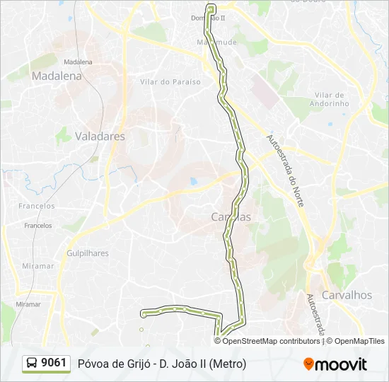 9061 Bus Line Map