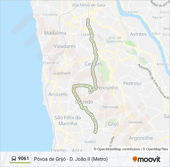 9061 Bus Line Map
