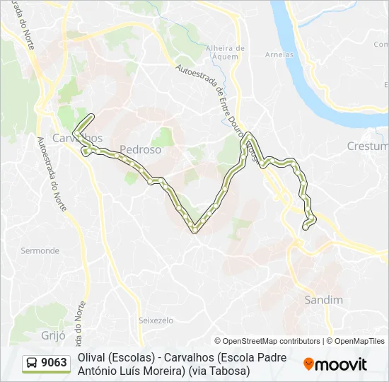 9063 Bus Line Map