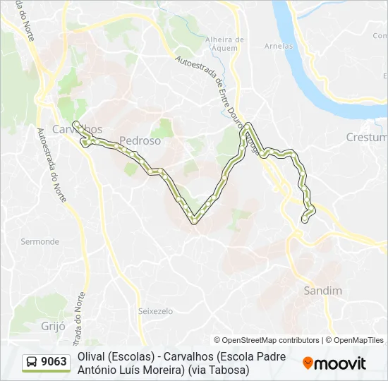 9063 Bus Line Map
