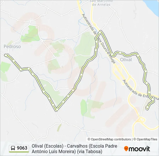 9063 Bus Line Map