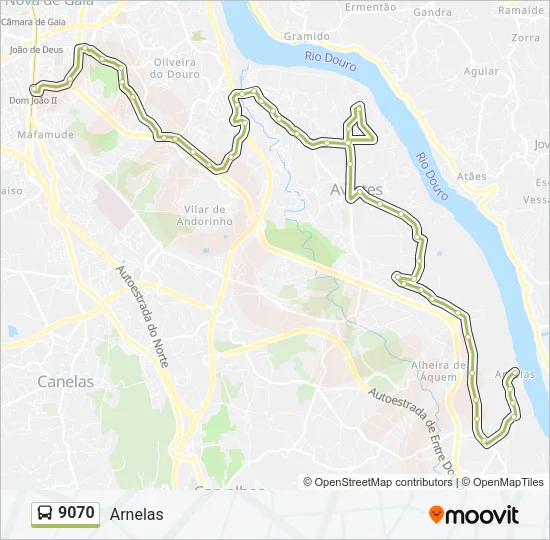 9070 Bus Line Map