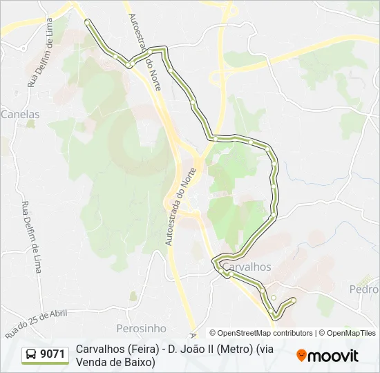 9071 Bus Line Map