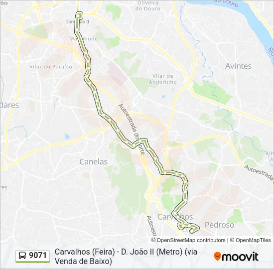 9071 Bus Line Map