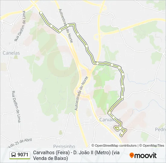 9071 Bus Line Map
