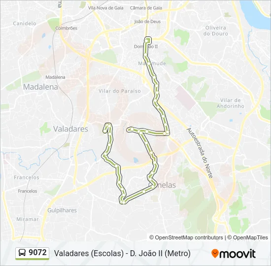9072 Bus Line Map