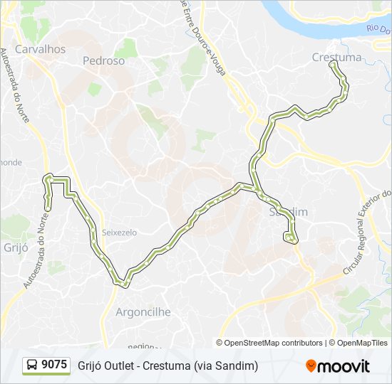 9075 bus Line Map