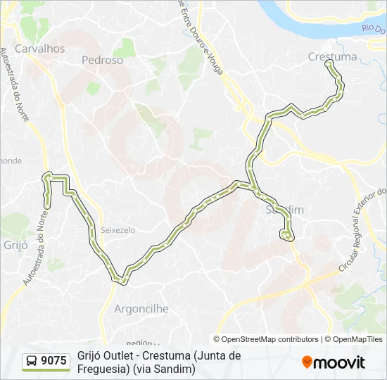 9075 Bus Line Map