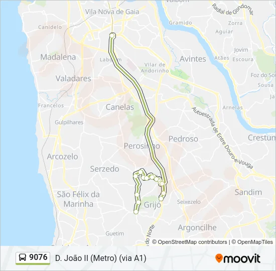 9076 Bus Line Map