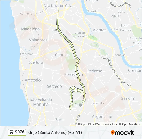 9076 Bus Line Map