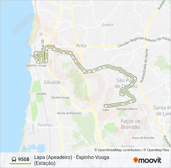 9508 Bus Line Map
