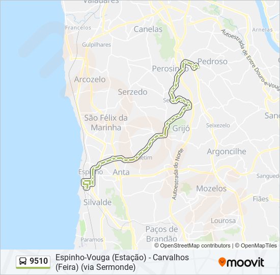 9510 bus Line Map