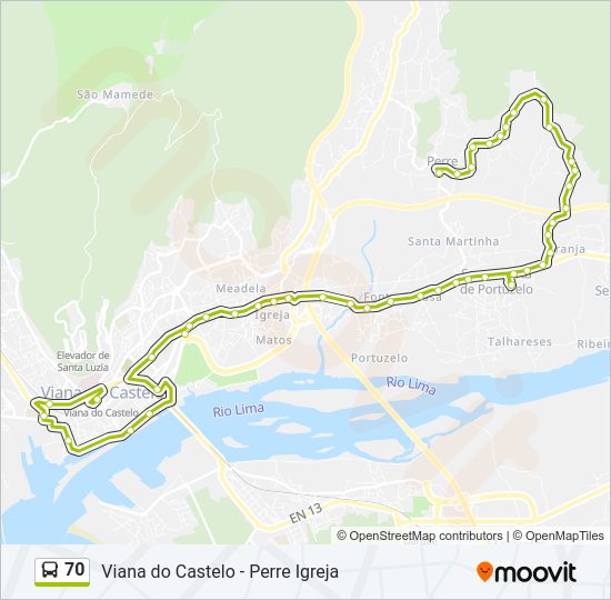 Mapa Rio 70 70 Percursos: Horários, paragens e mapas - Perre Igreja (Atualizado)
