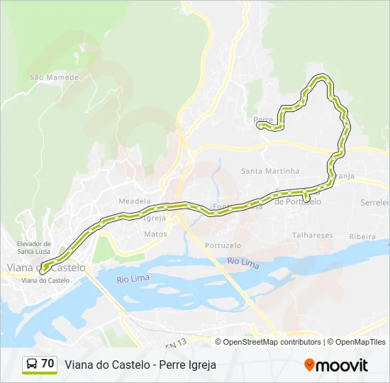 70 Bus Line Map