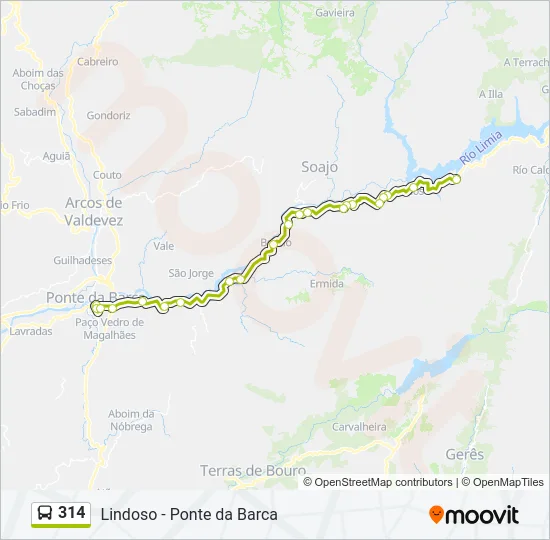 314 Bus Line Map