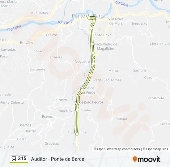 315 Bus Line Map