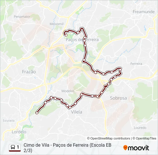 1 Bus Line Map