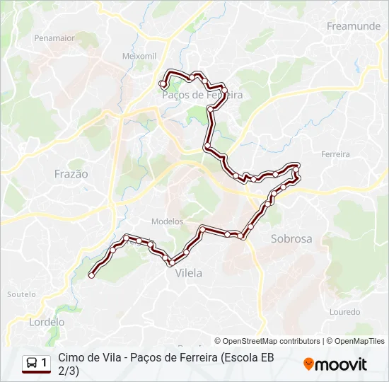 1 Bus Line Map