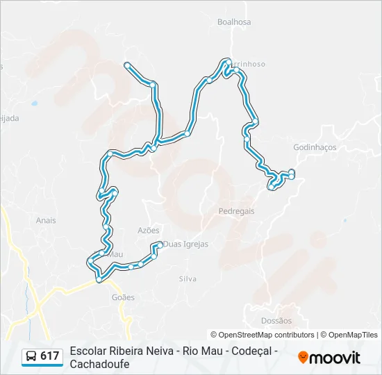 617 Bus Line Map
