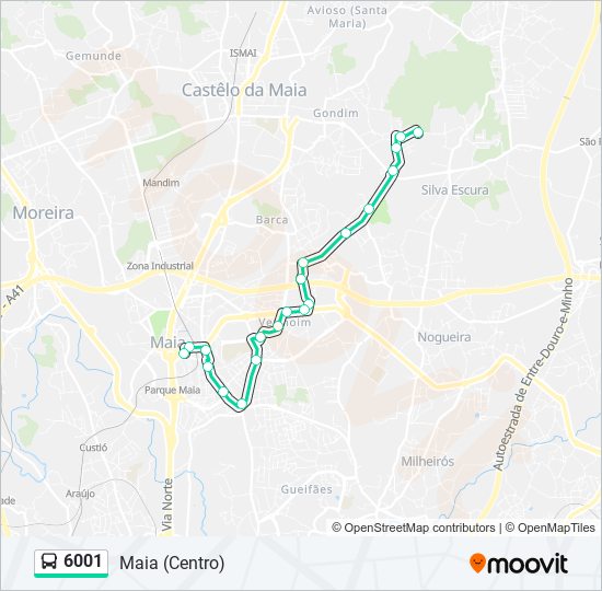 6001 bus Line Map