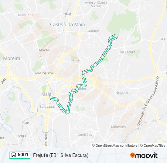 6001 bus Line Map