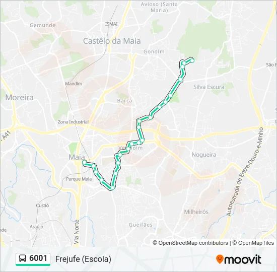 6001 Bus Line Map